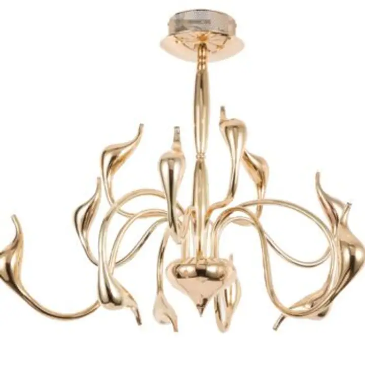 Candelabru auriu din metal Snake