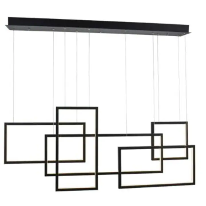 Lustra neagra din metal Quadratus