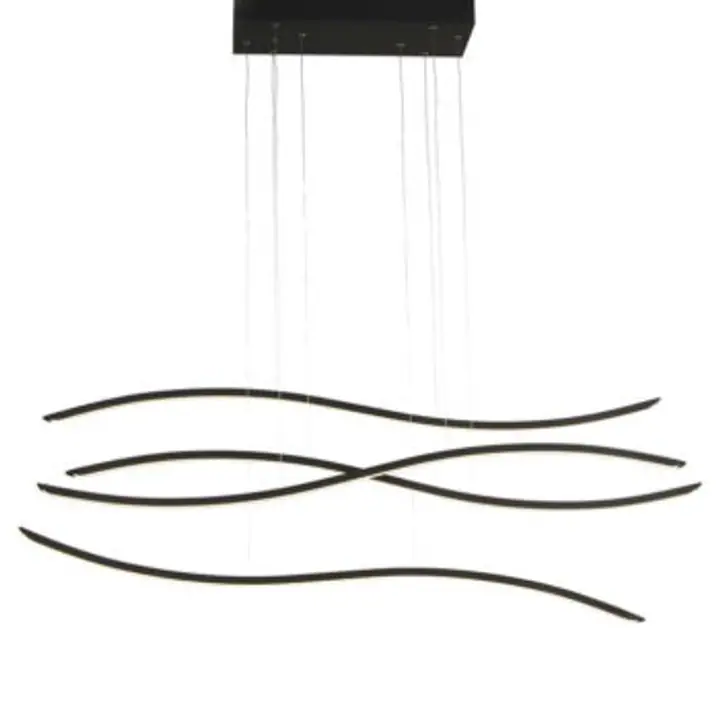 Lustra neagra din aluminiu Waves
