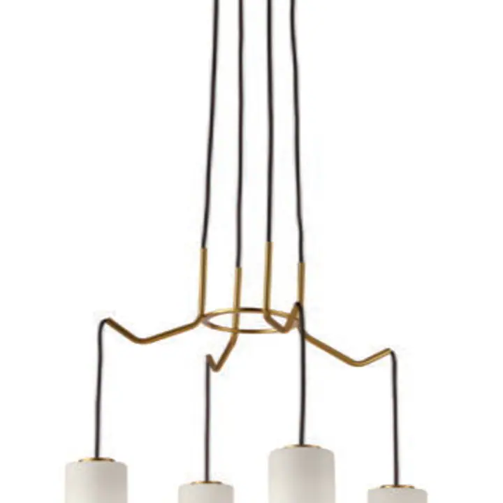 Candelabru cu 4 brate Elenor Auriu, Alb, Negru
