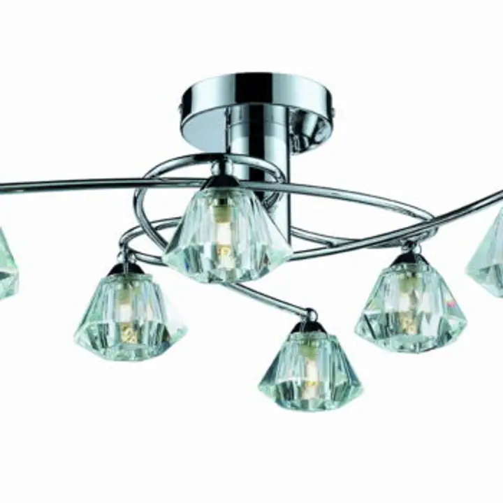 Plafoniera cu 6 brate Diamond Crom