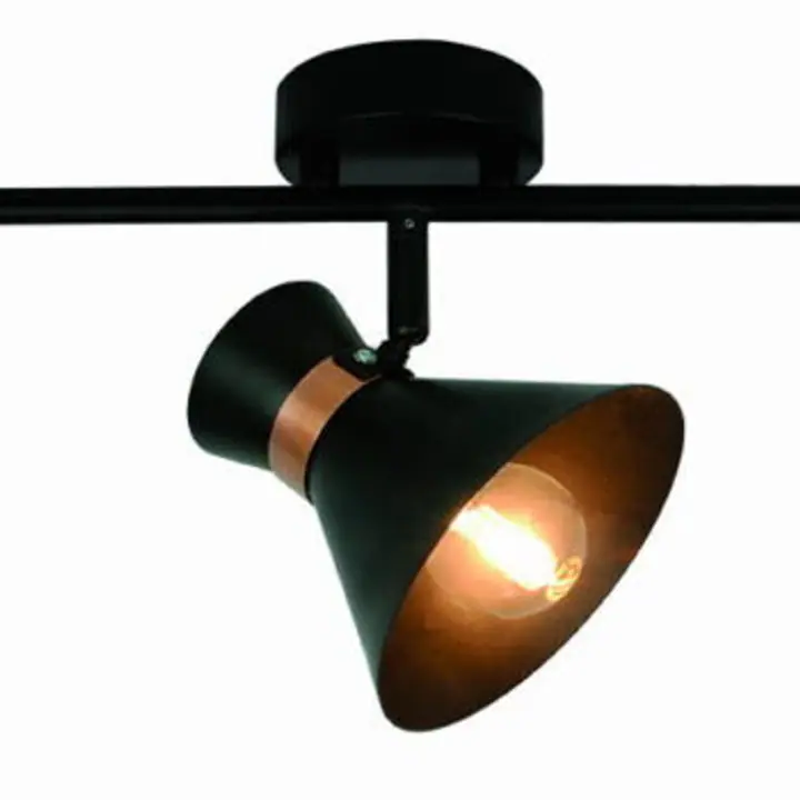 Plafoniera cu 3 spoturi Kelly Negru, Cupru