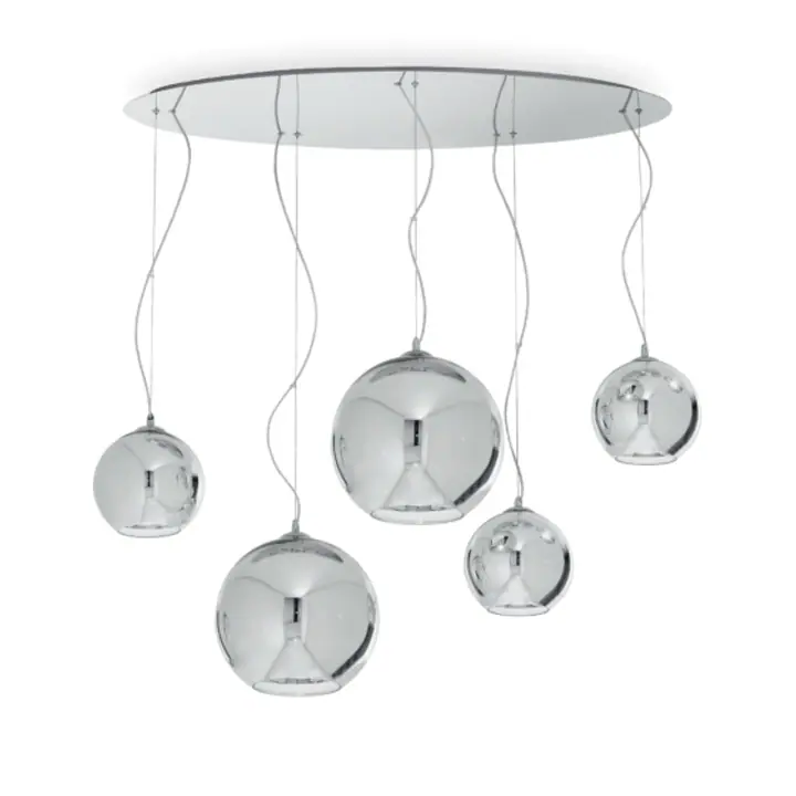 Lampa Suspendata DISCOVERY CROMO E27 max 5 x 60W