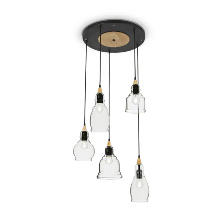 Lampa Suspendata GRETEL NERO E27 max 5 x 60W