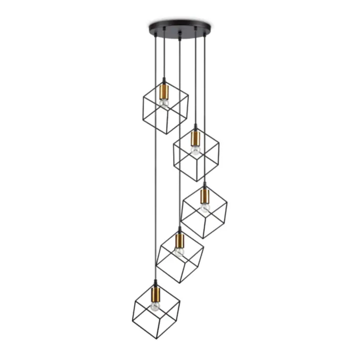 Lampa Suspendata ICE NERO E27 max 5 x 60W